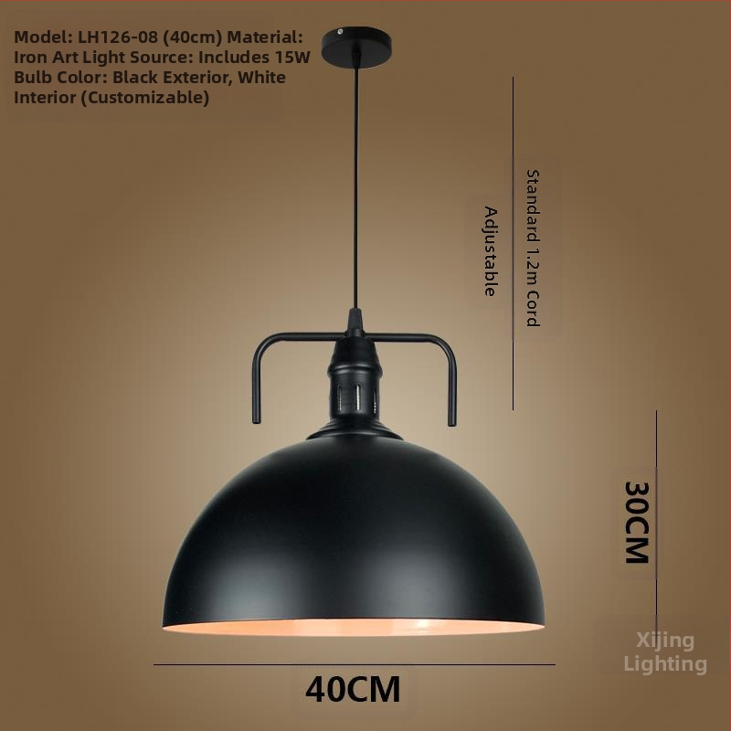 Željezni luster s LED svjetlom, jedne glave, pogodan za hodnik i restoran