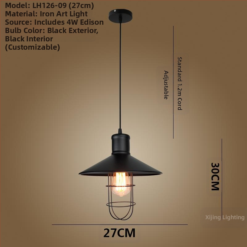 Željezni luster s LED svjetlom, jedne glave, pogodan za hodnik i restoran