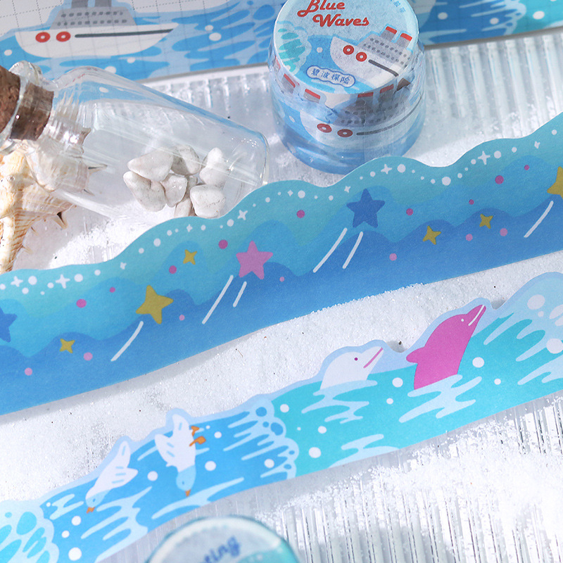 Letter of Lovers washi lente - Sea Breeze Island Drift Series, garums 3 m, platums 30 mm, biezums 0,04 mm