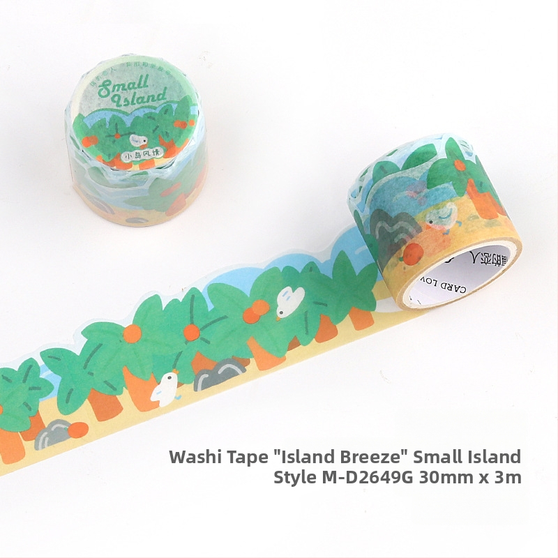 Letter of Lovers washi lente - Sea Breeze Island Drift Series, garums 3 m, platums 30 mm, biezums 0,04 mm
