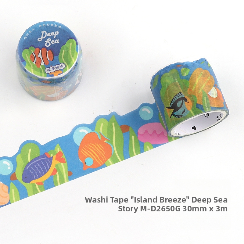 Letter of Lovers washi lente - Sea Breeze Island Drift Series, garums 3 m, platums 30 mm, biezums 0,04 mm