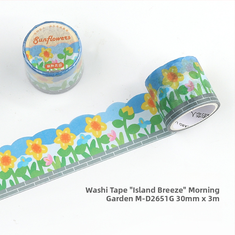 Letter of Lovers washi lente - Sea Breeze Island Drift Series, garums 3 m, platums 30 mm, biezums 0,04 mm