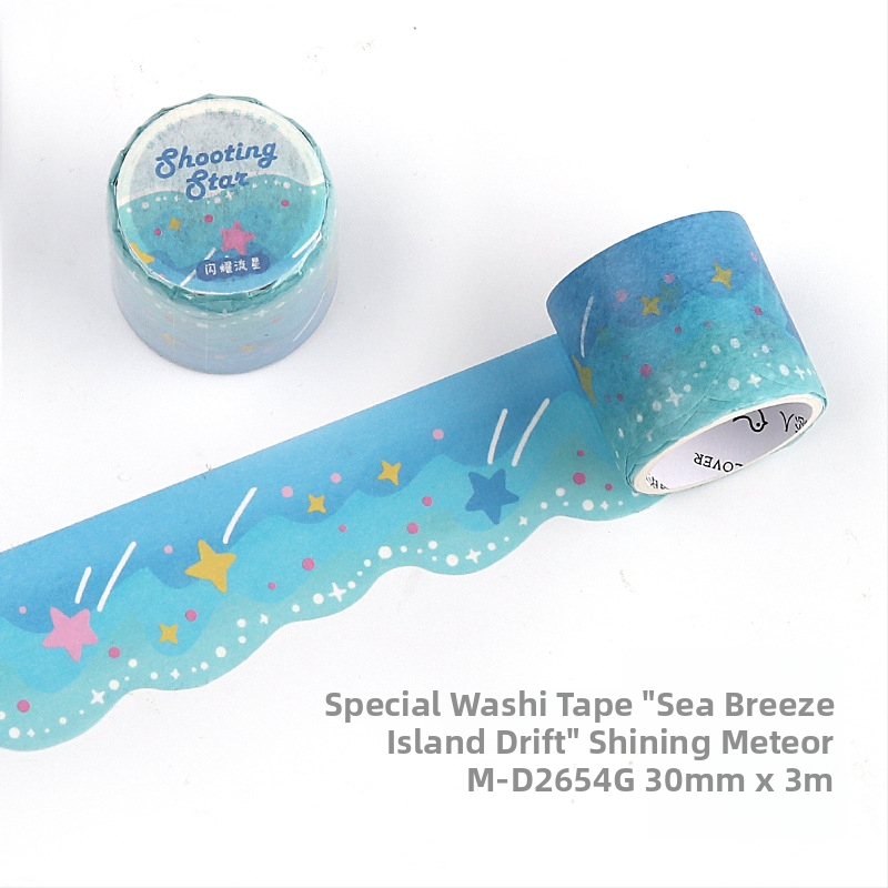 Letter of Lovers washi lente - Sea Breeze Island Drift Series, garums 3 m, platums 30 mm, biezums 0,04 mm