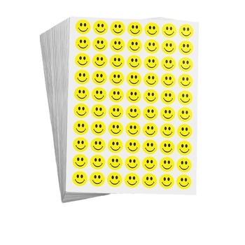 Autocolant mare, drăguț, cu față zâmbitoare de desen animat – autocolant decorativ, adeziv, pentru activități și recompense