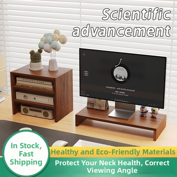 Miweiya Ανυψωτής Οθόνης Υπολογιστή – Μετακινούμενος, Δύο Επιπέδων, Ξύλινο/Μπαμπού, Εγκατάσταση σε Επιφάνεια Γραφείου, Πολλαπλής Χρήσης