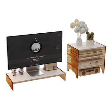 Miweiya Ανυψωτής Οθόνης Υπολογιστή – Μετακινούμενος, Δύο Επιπέδων, Ξύλινο/Μπαμπού, Εγκατάσταση σε Επιφάνεια Γραφείου, Πολλαπλής Χρήσης