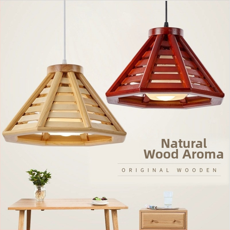 Viseća svjetiljka — moderan minimalistički stil, drveni umjetnički rad, 220V