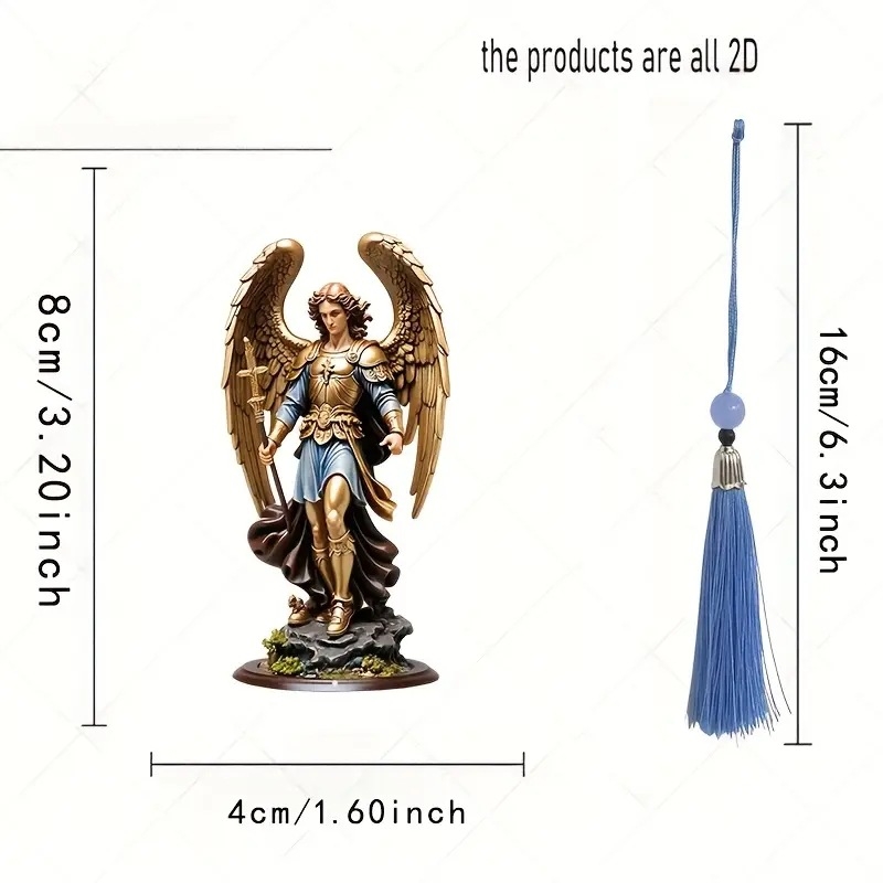 Akrilo pakabukas auto galinio vaizdo veidrodėliui — angelas raitelis, animacinio stiliaus, dekoratyvinis pakabukas, galima spausdinti logotipą