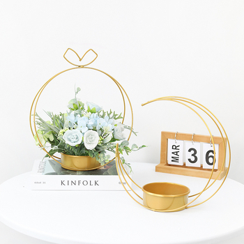 Μεταλλικό καλάθι λουλουδιών, τέχνη σιδήρου, νορδικού μινιμαλιστικού σχεδιασμού, για επιτραπέζιο, δάπεδο ή κρεμαστό display