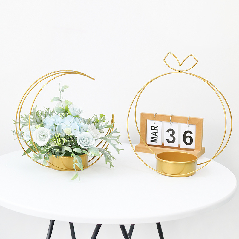 Metalni koš za cvijeće, umjetnost željeza, skandinavski minimalistički stil, za stolni, podni ili viseći prikaz