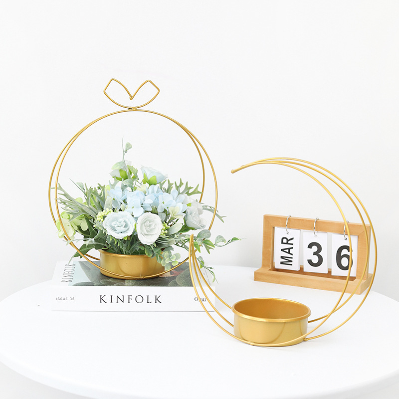 Metalni koš za cvijeće, umjetnost željeza, skandinavski minimalistički stil, za stolni, podni ili viseći prikaz