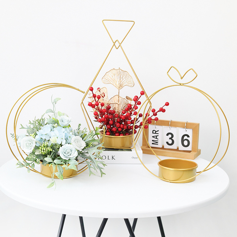 Metalni koš za cvijeće, umjetnost željeza, skandinavski minimalistički stil, za stolni, podni ili viseći prikaz