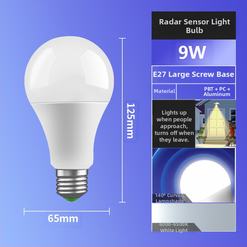 LED αισθητήρας λαμπτήρας, βάση E27, 85-265V, 180° δέσμη, IP30, PF 0.6