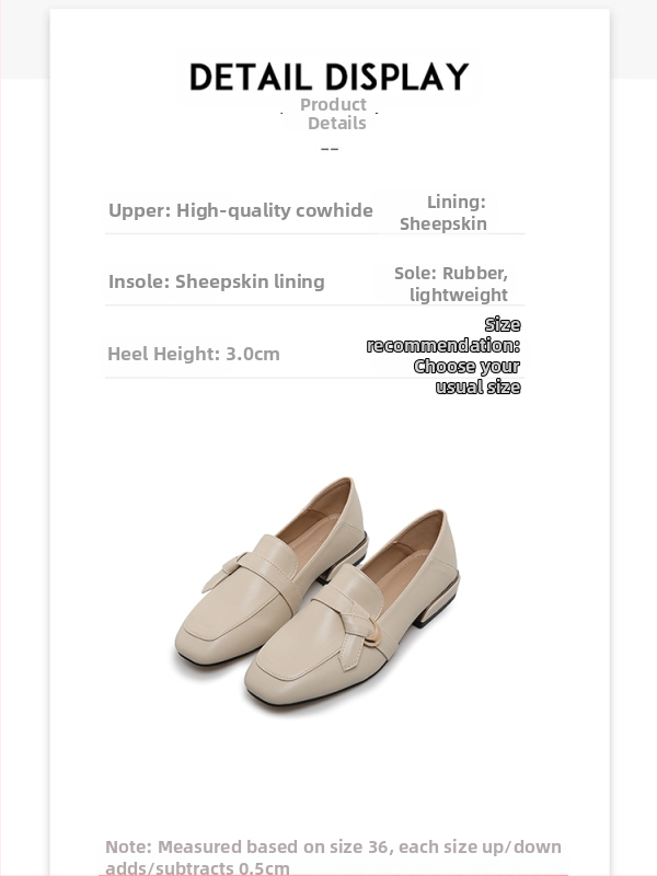 Loafers pentru femei, vârf rotund, exterior PU, toc 6-8 cm, talpă interioară din lână de miel