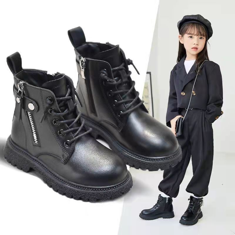 Bērnu Martins snieguma zābaki, ar vilnas odu, silti, augšējā daļa no sintētiskās ādas, rudens–ziema, vecums 1–3 gadi, izcelsme Wenzhou, Zhejiang