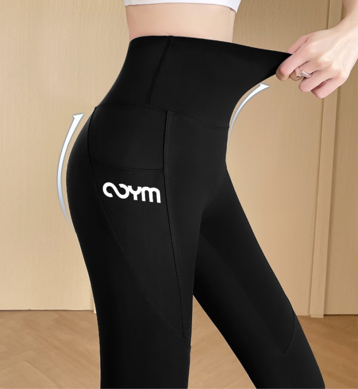 Γυναικείοι κομμένοι σε μήκος παντελόνες με διαπνοή και υψηλή μέση, πλαϊνά τσέπες, πολυεστέρας-ελαστάνη