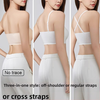 Moteriška be peties liemenėlė, nematoma, priešslidus, 3/4 kaušelis, priekinis užsegimas, nailonas