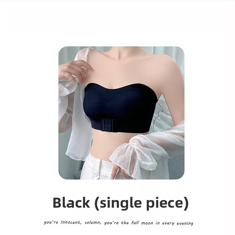 Moteriška be peties liemenėlė, nematoma, priešslidus, 3/4 kaušelis, priekinis užsegimas, nailonas