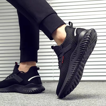 Apsauginiai darbo batai su smūgių ir perforacijos apsauga, plieninis nosies, vidutinio aukščio viršus iš skraidančios tinklinės medžiagos, kvėpuojantys vasaros darbo batai