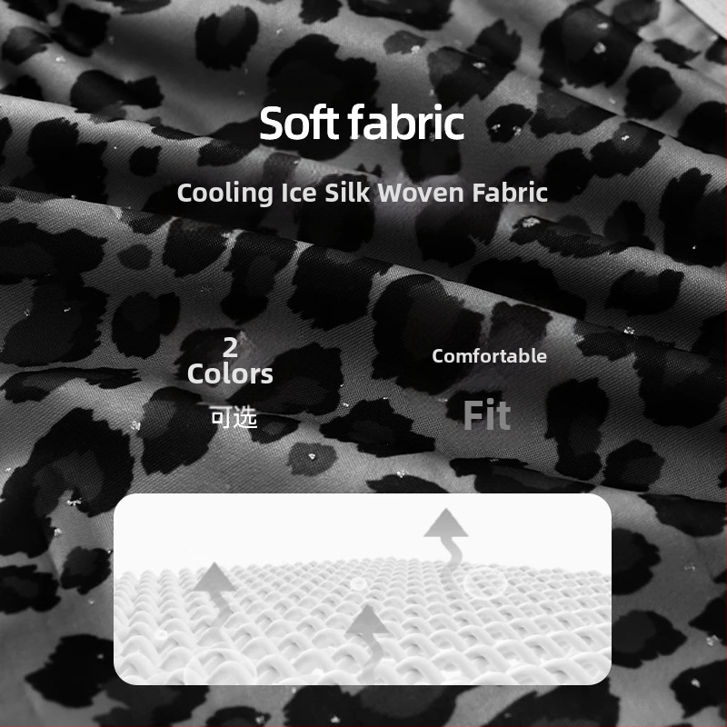 Мъжки шорти за сън с леопардов принт, бързосъхнещи, полиестерна плетка, 80–90% полиестер, средно висока талия, дишащи