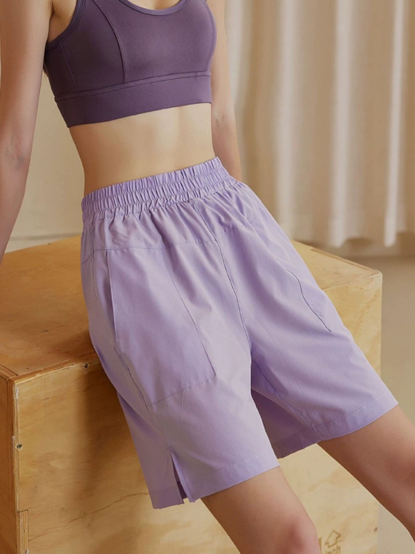 Дамски бързосъхнещи спортни къси панталони за бягане и тренировки, полиестер, капри дължина, ежедневни спортни шорти