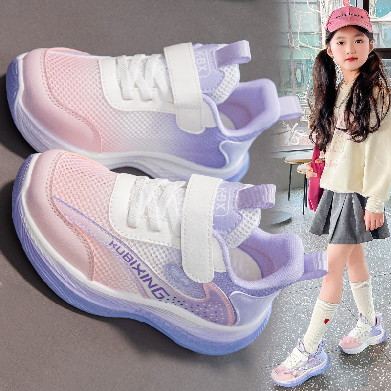 Pantofi sport pentru copii, primăvara 2025, upper din plasă respirabilă, închidere Velcro, pentru copii 4–6 și 7–12 ani