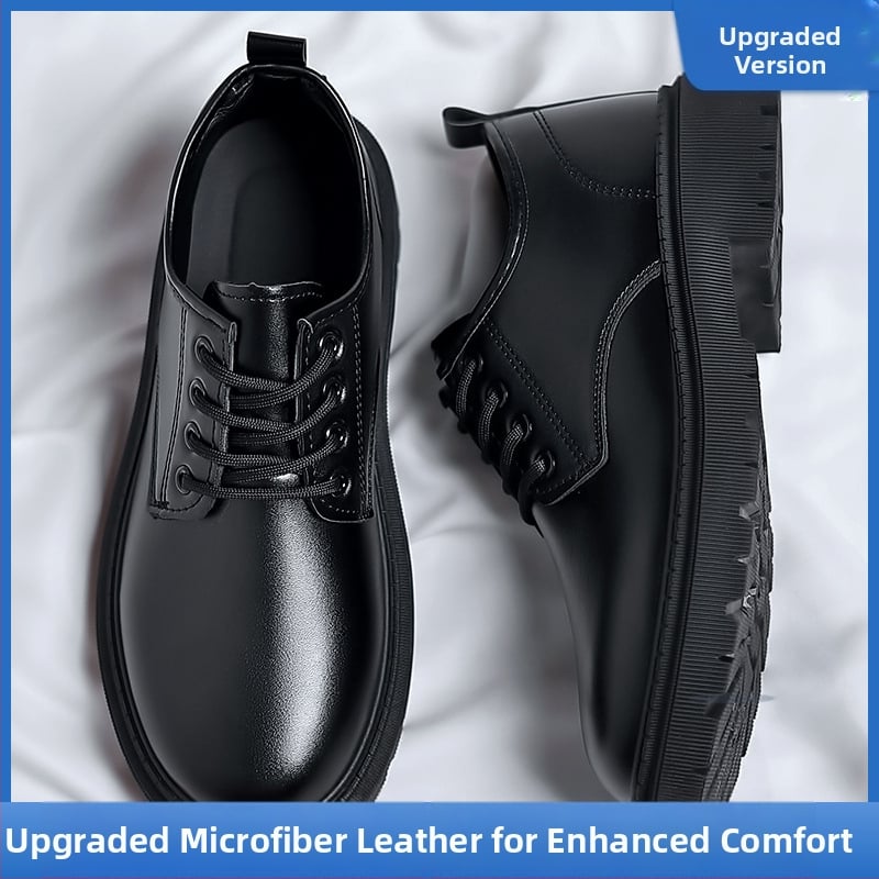 Vyriški batai iš mikropluošto odos, britų stilius, aukščio padidinimo funkcija, vulkanizuota pada, PU įdėklas