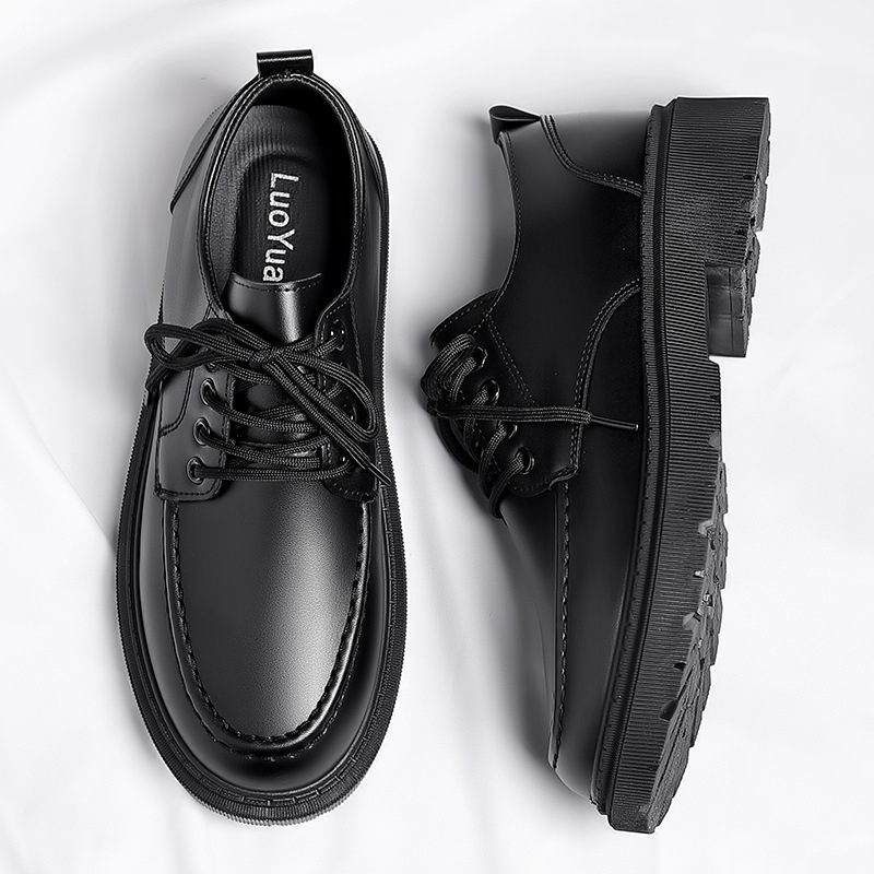 Vyriški batai iš mikropluošto odos, britų stilius, aukščio padidinimo funkcija, vulkanizuota pada, PU įdėklas