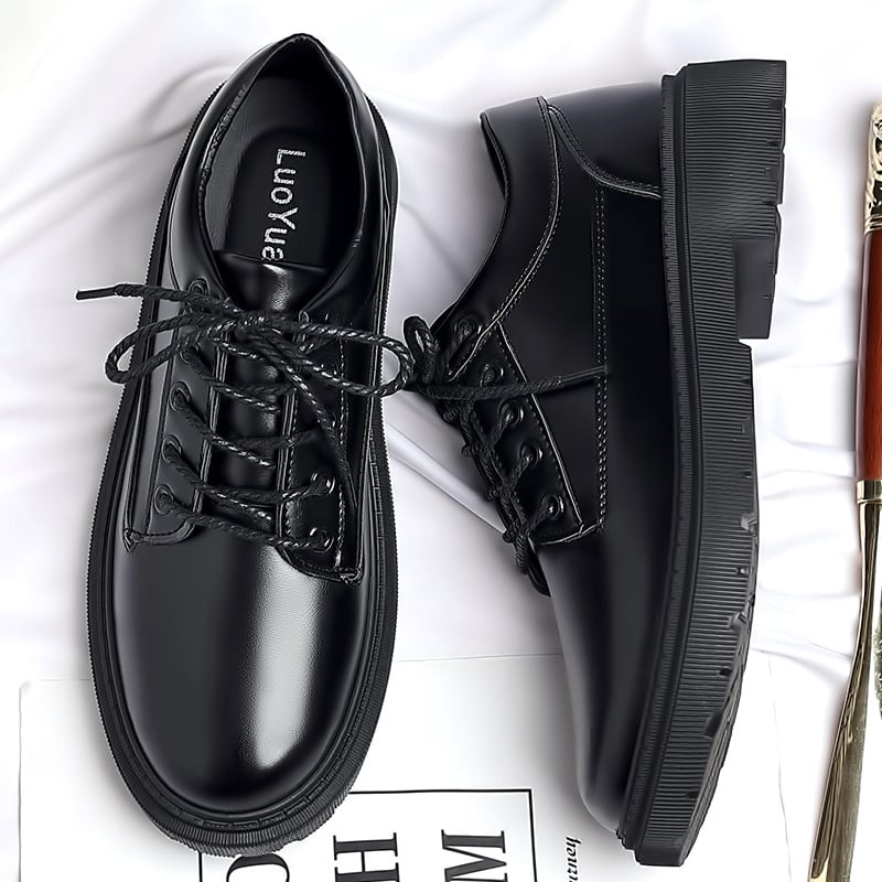 Vyriški batai iš mikropluošto odos, britų stilius, aukščio padidinimo funkcija, vulkanizuota pada, PU įdėklas