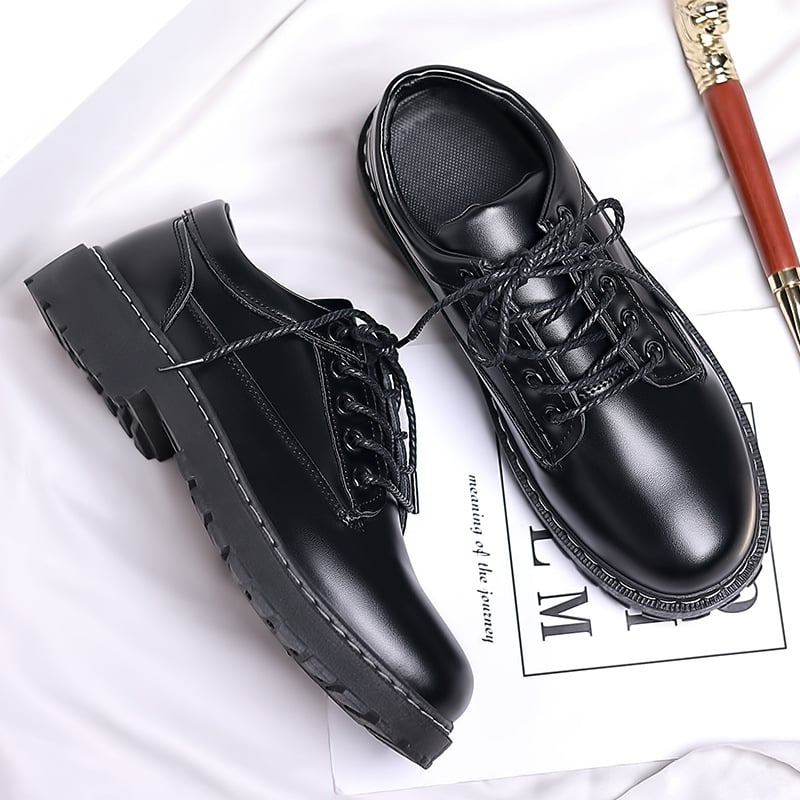 Vyriški batai iš mikropluošto odos, britų stilius, aukščio padidinimo funkcija, vulkanizuota pada, PU įdėklas