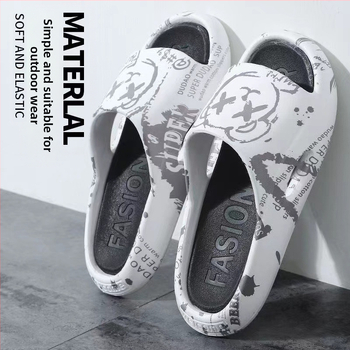 Unisex PVC šlepetės su stora įpurškiama padas vidaus ir lauko naudojimui, korėjietiško stiliaus vasaros sandalai