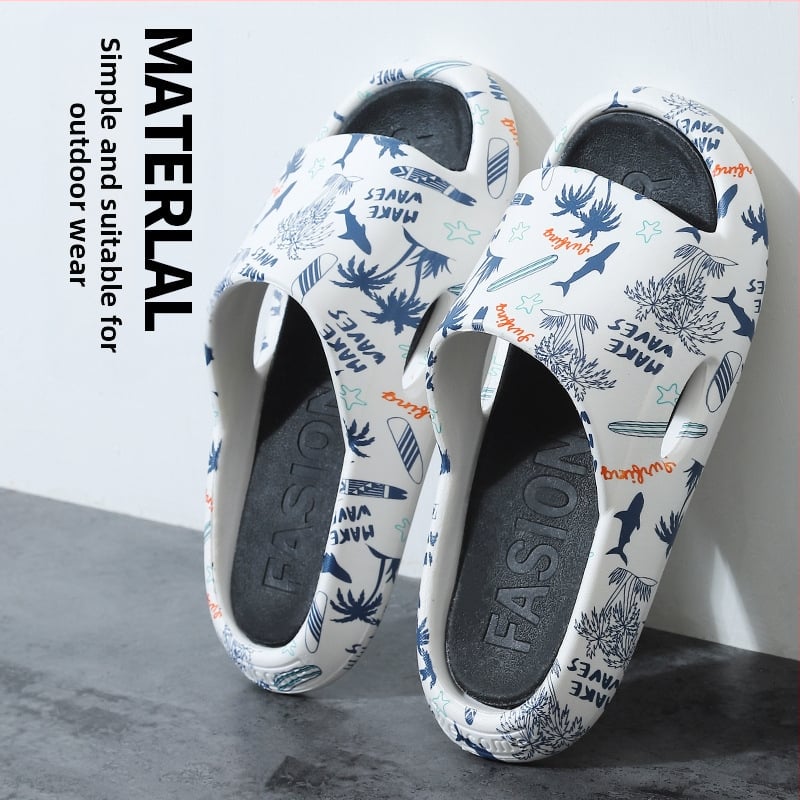 Unisex PVC šlepetės su stora įpurškiama padas vidaus ir lauko naudojimui, korėjietiško stiliaus vasaros sandalai