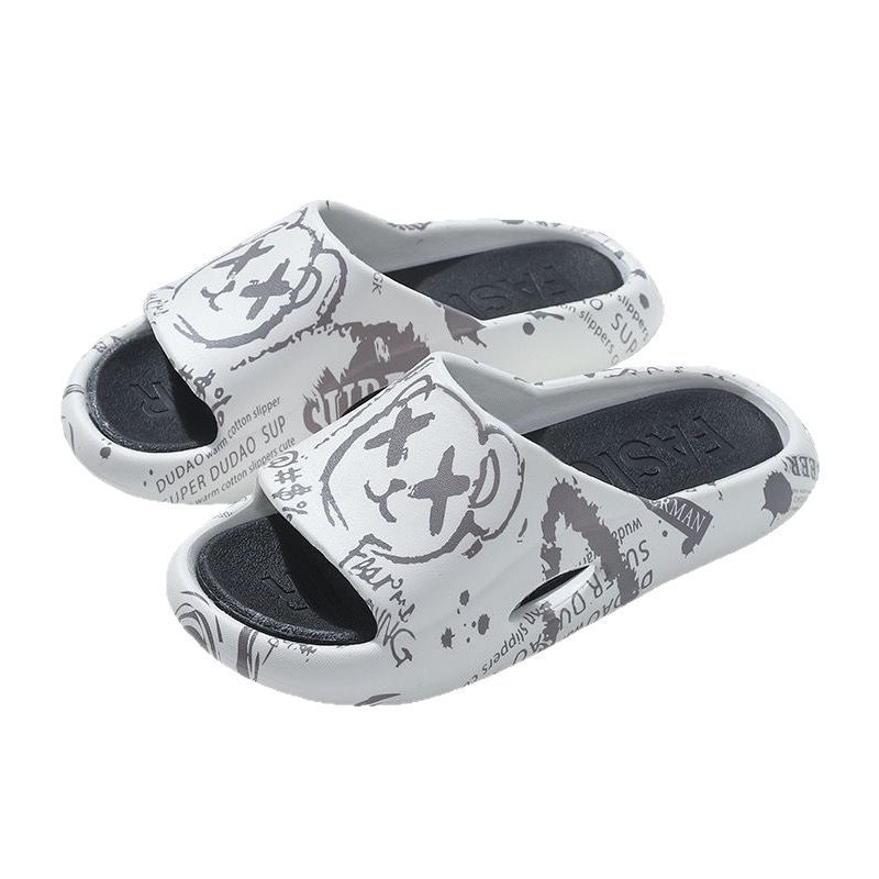 Unisex PVC šlepetės su stora įpurškiama padas vidaus ir lauko naudojimui, korėjietiško stiliaus vasaros sandalai