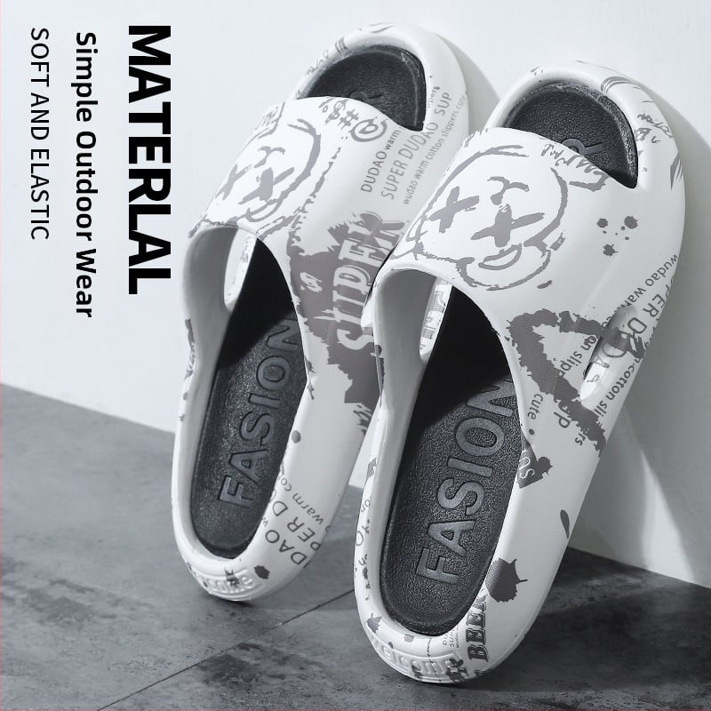 Unisex PVC šlepetės su stora įpurškiama padas vidaus ir lauko naudojimui, korėjietiško stiliaus vasaros sandalai