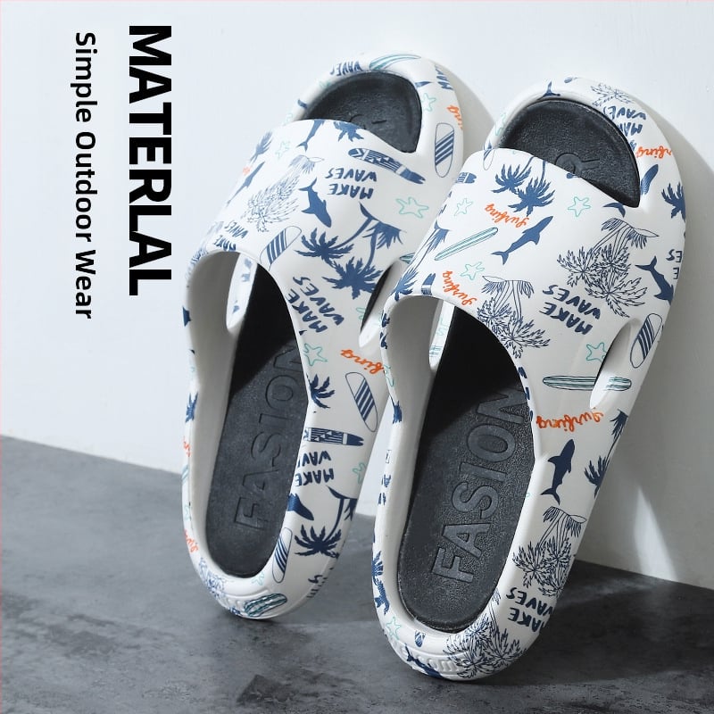 Unisex PVC šlepetės su stora įpurškiama padas vidaus ir lauko naudojimui, korėjietiško stiliaus vasaros sandalai