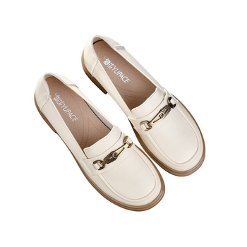 Дамски лоуфъри от естествена кожа, slip-on, кръгъл нос, френски стил, среден ток 3-5 cm