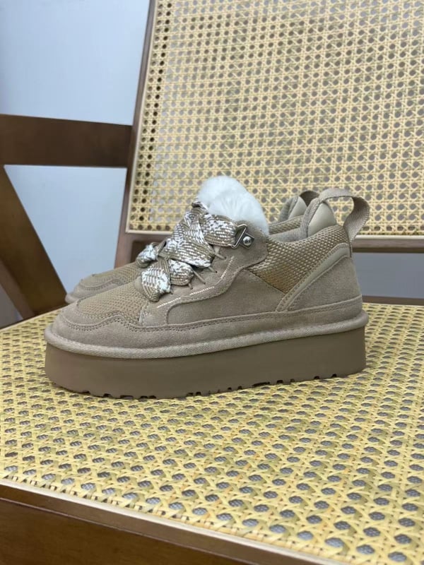 Moteriški žieminiai snieginiai batai su odos viršumi, raišteliai, vilnonė įdaila, stora pada, žemas kulkšnies aukštis