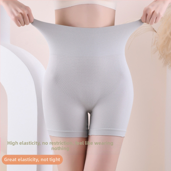 Be siūlių moterų boxer šortai su aukštu liemeniu, 3D honeycomb dizainas, nailono audinys, medvilninė įdaila kirkšnies srityje, klubo pakėlimas ir pilvo formavimas