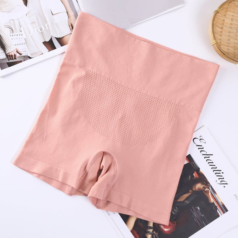 Be siūlių moterų boxer šortai su aukštu liemeniu, 3D honeycomb dizainas, nailono audinys, medvilninė įdaila kirkšnies srityje, klubo pakėlimas ir pilvo formavimas