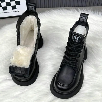 Cizme Martin pentru femei, stil britanic, partea superioară PU artificială, talpă din cauciuc, toc gros, înălțime medie a tocului 3-5 cm, înălțime medie a gambelor