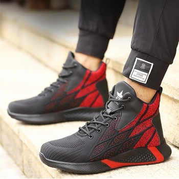 Saugios darbo batai su plieno pirštu, atsparūs smūgiams ir perforacijai, kvėpuojanti viršutinė medžiaga, žemas dizainas