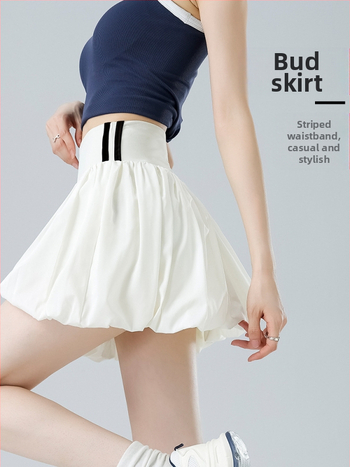 Φούστα με ψηλή μέση σε στυλ ανθοφόρων μπουτόν για γκολφ και τένις – ελαστικό ύφασμα, καλοκαιρινή χρήση, 2025