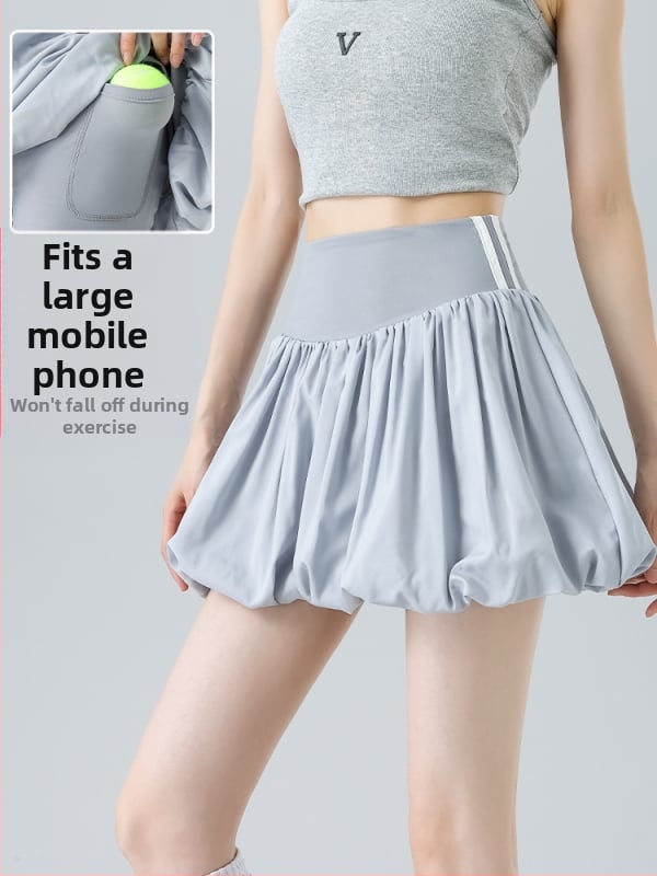 Φούστα με ψηλή μέση σε στυλ ανθοφόρων μπουτόν για γκολφ και τένις – ελαστικό ύφασμα, καλοκαιρινή χρήση, 2025