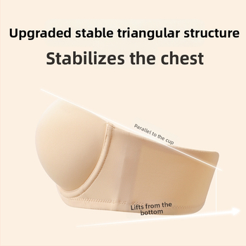 Be petnešėlių moteriška liemenėlė su minkštu plieno žiedu, push-up efektas, 1/2 kaušas, plonos formuojančios kaušus, nugaros užsegimas su keturiais spaustukais