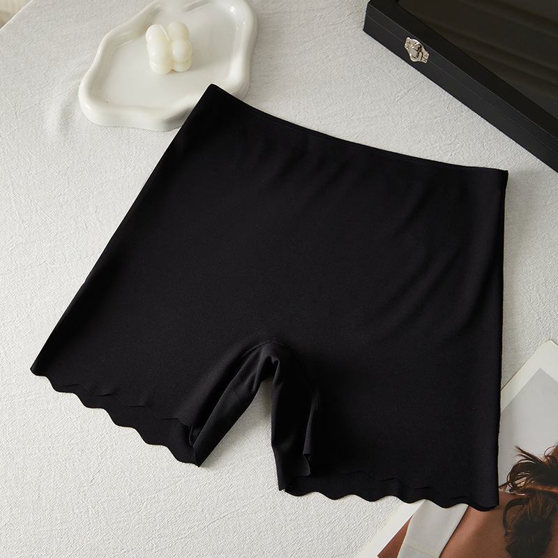 Moterų aukšta juosmens Ice Silk apsaugos šortai, mezgiamas nailonas 66,6%, Mulberry šilko įdėklas 5%, anti-ekspozicija