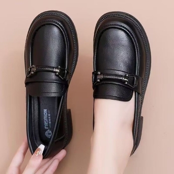 Γυναικείοι loafers με μαλακή σόλα, στρογγυλή μύτη, άνω μέρος από τεχνητό PU, καουτσούκ σόλα, χαμηλό τακούνι 1–3 εκ