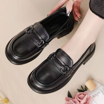 Γυναικείοι loafers με μαλακή σόλα, στρογγυλή μύτη, άνω μέρος από τεχνητό PU, καουτσούκ σόλα, χαμηλό τακούνι 1–3 εκ