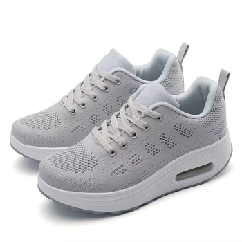 Γυναικείες αθλητικά παπούτσια για κίνηση με επάνω από πλέγμα, μπροστινό φερμουάρ, PU πάτος, πλαστική σόλα, στρογγυλή μύτη.