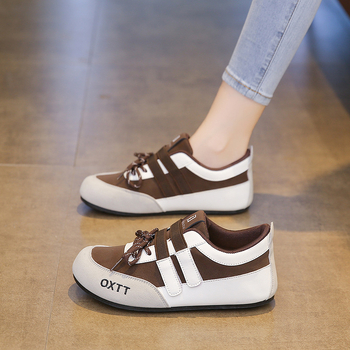 Moteriški PU sportiniai bateliai, gumos padas, 1-3 cm mažas kulnas, raišteliai, apvali nosis