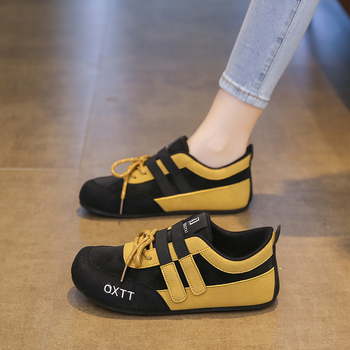 Moteriški PU sportiniai bateliai, gumos padas, 1-3 cm mažas kulnas, raišteliai, apvali nosis